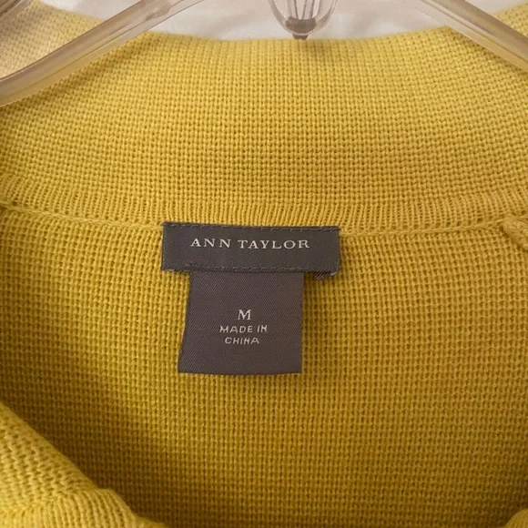 Ann Taylor Yellow Belted, Knit Jacket - Picture 2 of 7
